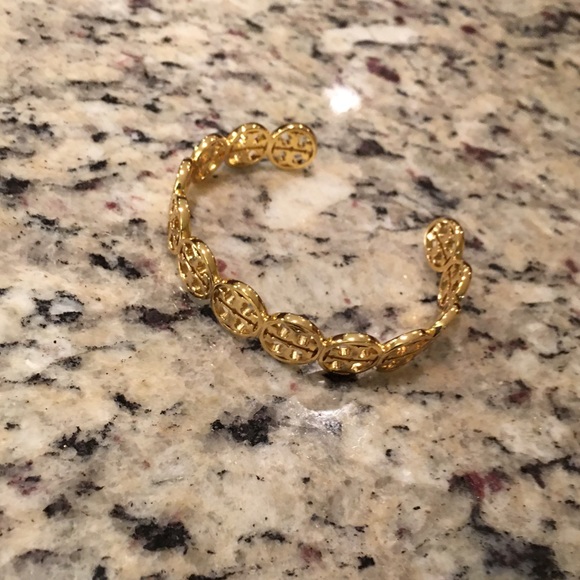 💙💛Tory Burch Adjustable Gold Logo Cuff💙💛 - Picture 4 of 6
